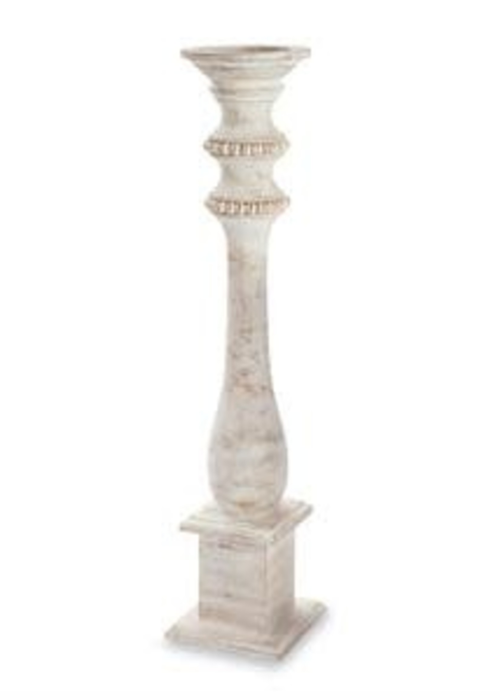 Mud Pie Large Beaded Wood Candle Stick