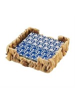 Mud Pie IKAT Blue Indigo Napkin Basket