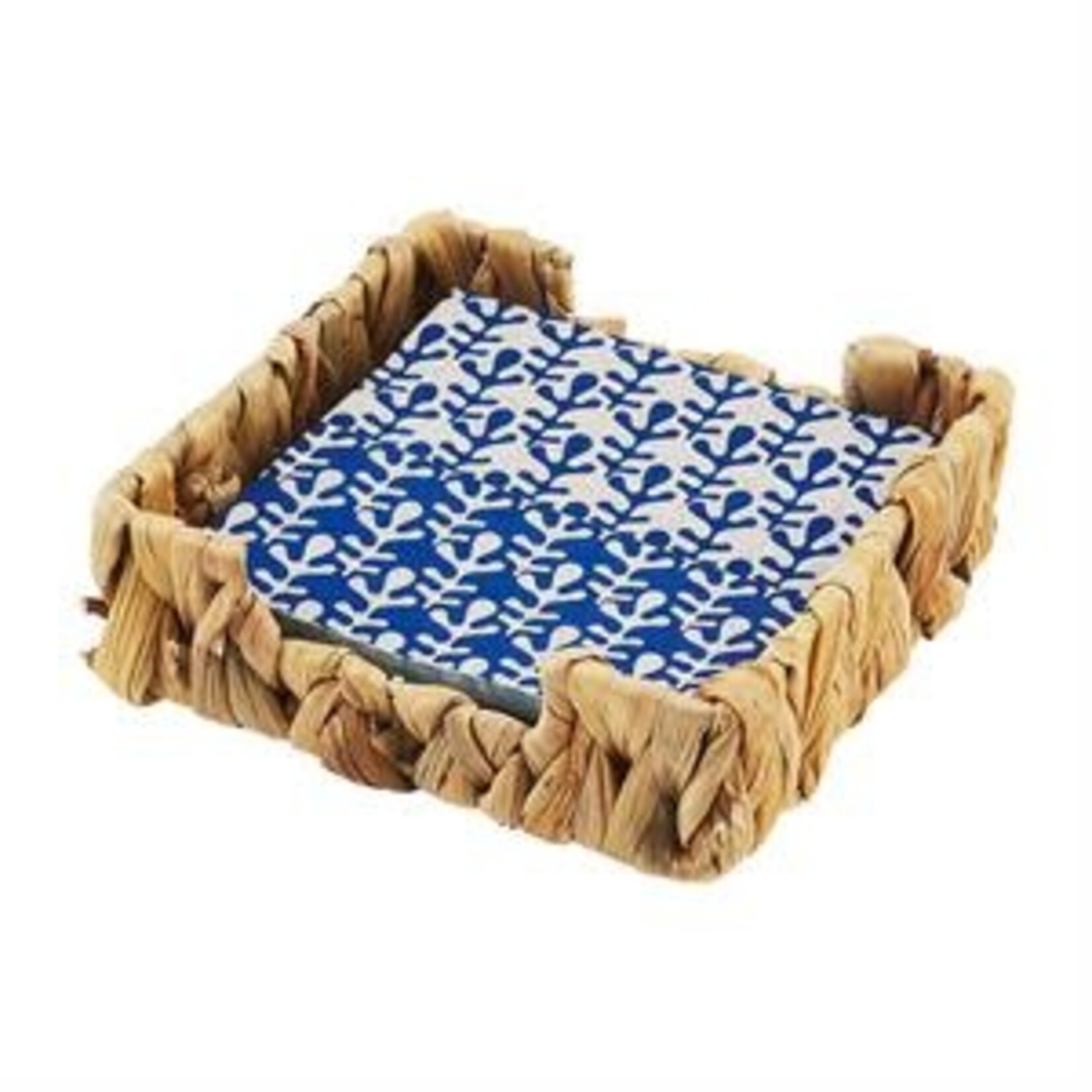 Mud Pie IKAT Blue Indigo Napkin Basket