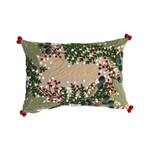 Creative Co-Op Cotton Chambray Lumbar Pillow w Embroidery