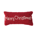 Creative Co-Op Merry Christmas Cotton Punch Hook Pillow