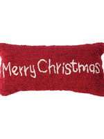 Creative Co-Op Merry Christmas Cotton Punch Hook Pillow