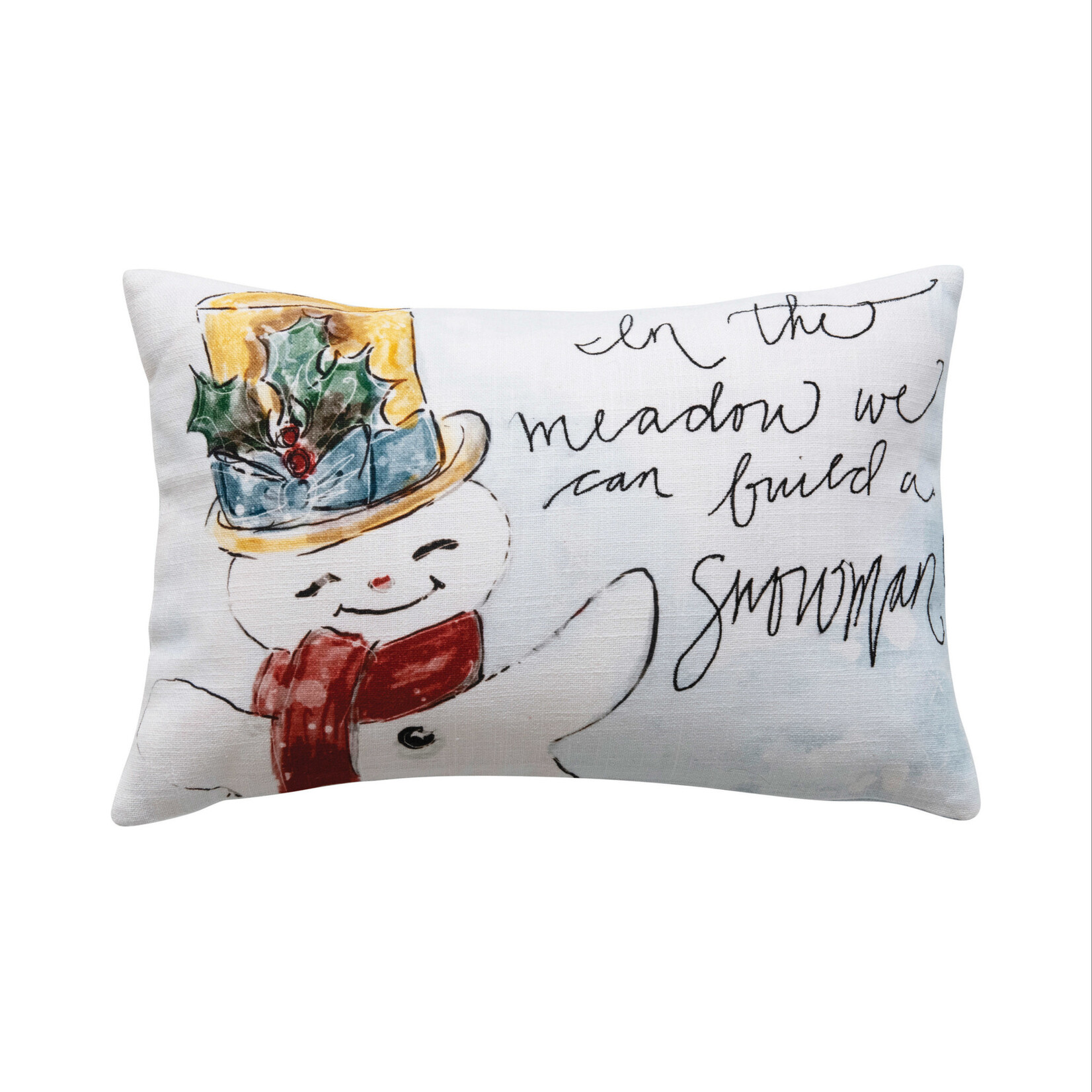 Creative Co-Op "In the Meadow We Can Build a Snowman" Pillow