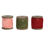 Creative Co-Op 10 Yard Velvet Ribbon on Wood Spool - Mauve