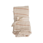 Creative Co-Op Square Cotton Napkins with Rust Stripe and Square 18" Set of 4