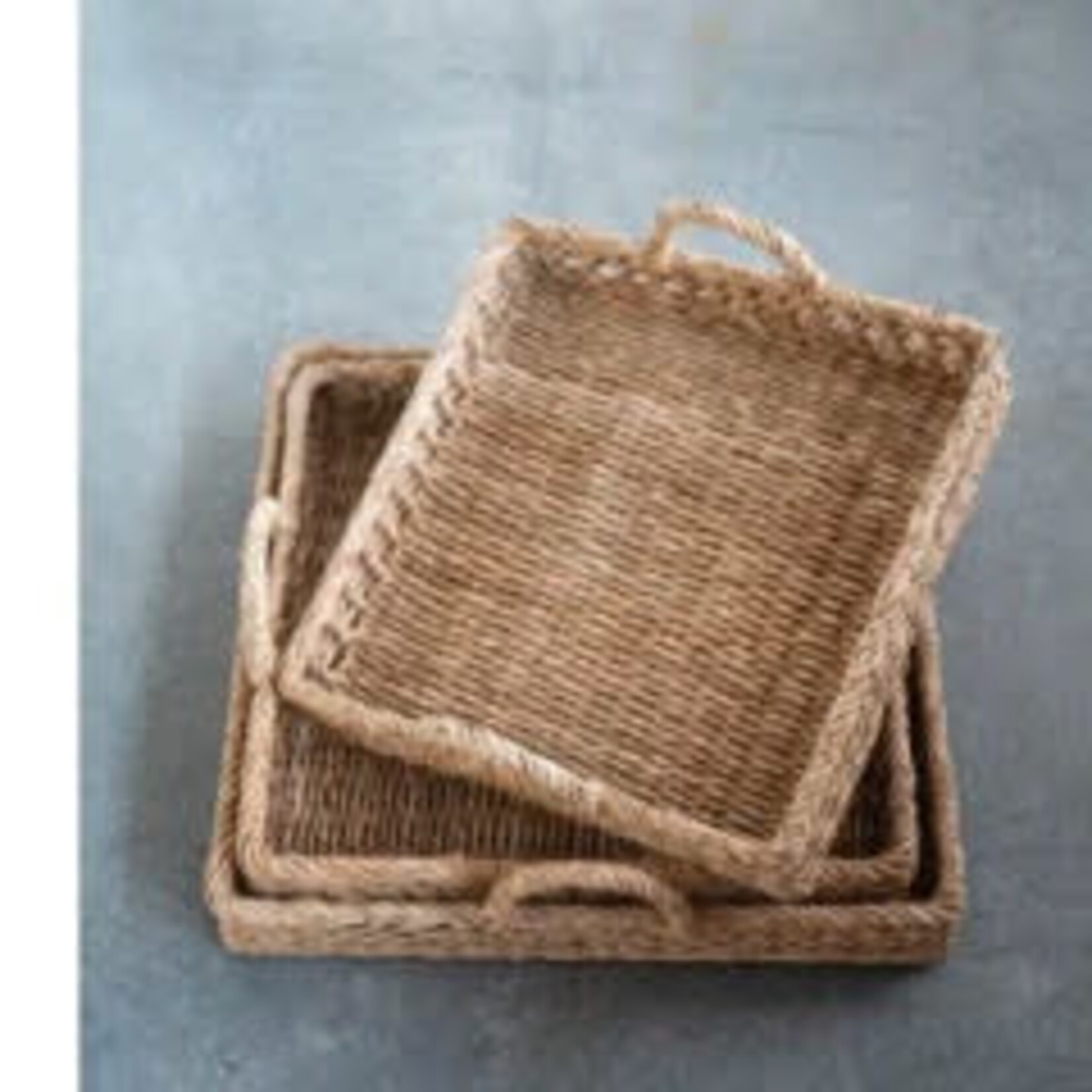 Creative Co-Op Square Water Hyacinth Tray - Small