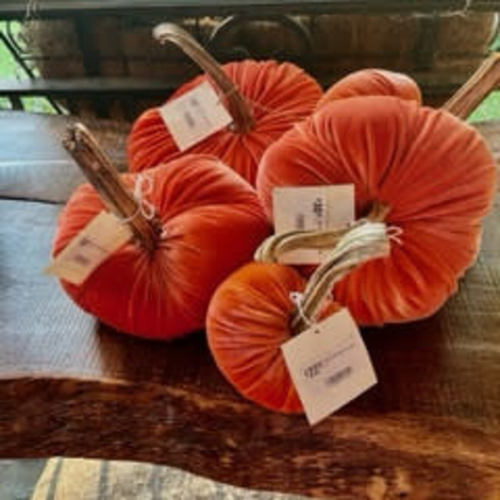 Oak & Willow Velvet Orange Pumpkin 6 "
