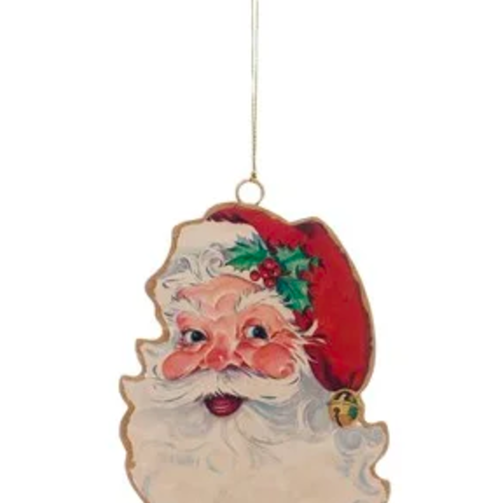 Creative Co-Op Vintage Reproduction 2-Sided Metal Santa Ornament