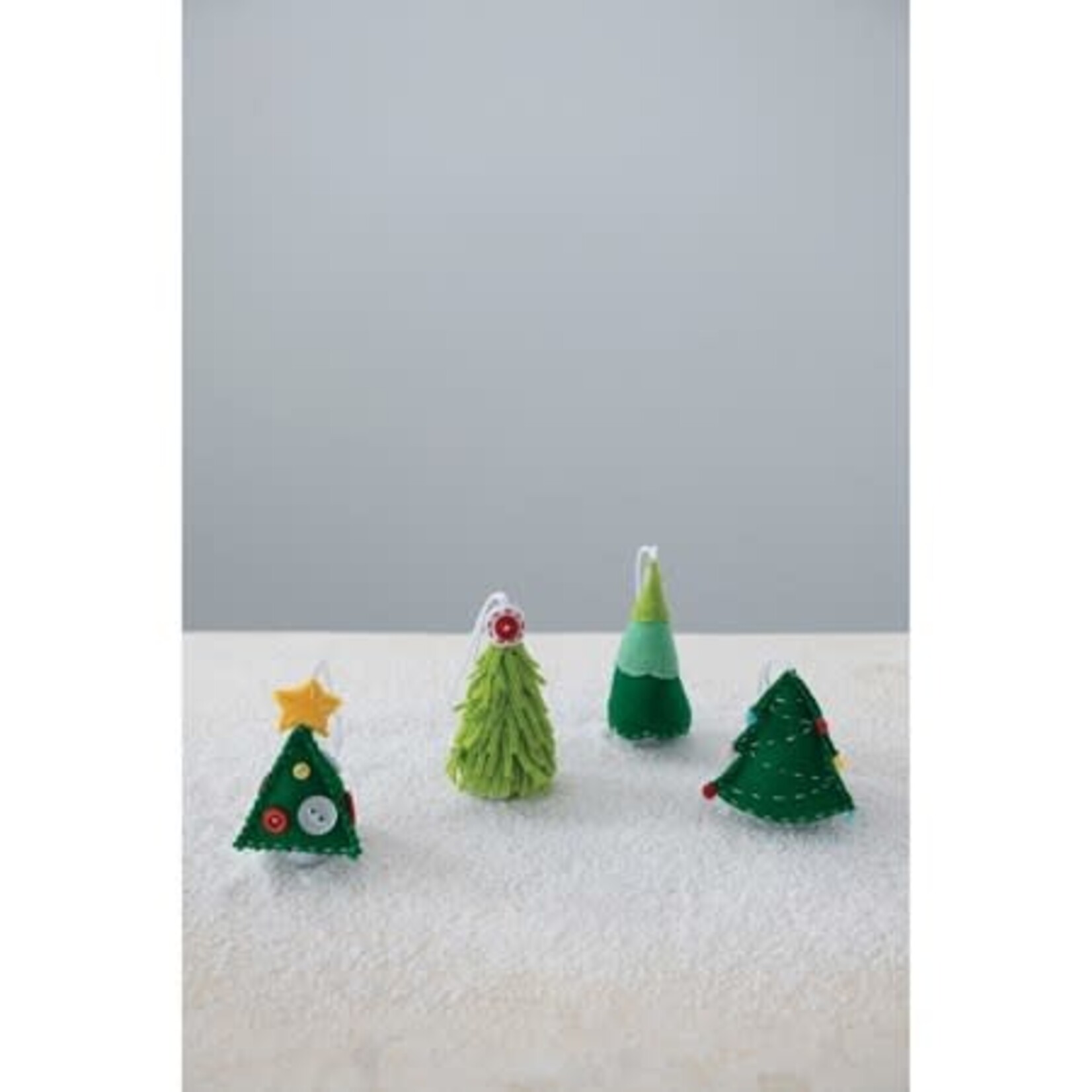 Creative Co-Op Wool Felt Christmas Tree Ornament Assorted