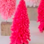 Creative Co-Op Hot Pink Fabric Yarn Tree 5.75"