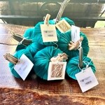 Velvet Teal Green Pumpkin 8"