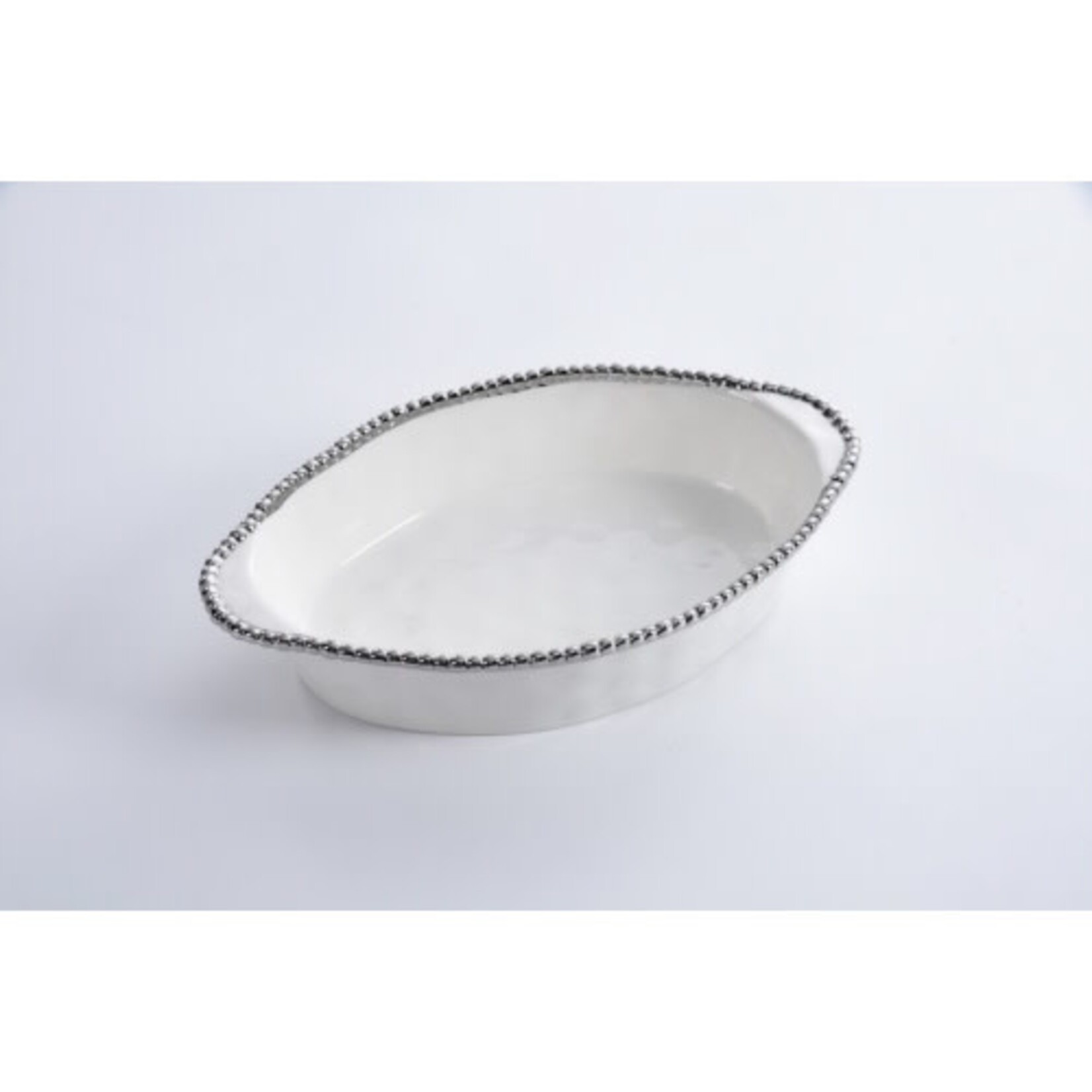 Pampa Bay Salerno Oval Baking Dish with Silver Edge
