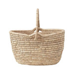 Creative Co-Op Oval Kangrass & Date Leaf Basket with Handle