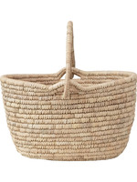 Creative Co-Op Oval Kangrass & Date Leaf Basket with Handle
