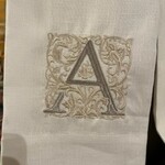 Crown Linen Designs Monogram Linen White Taupe /Gold Towel A