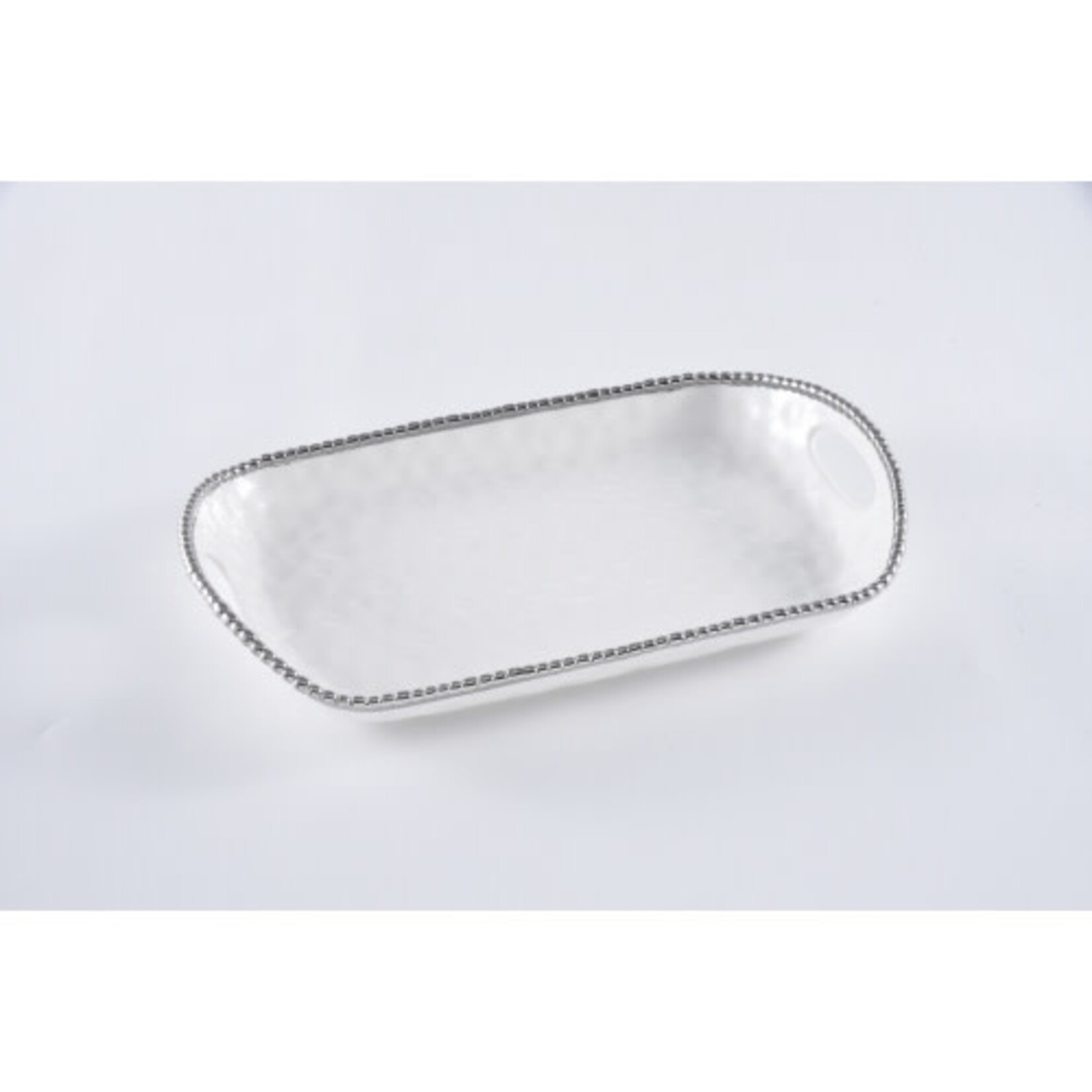 Pampa Bay Salerno Rectangular Tray w Handles - White