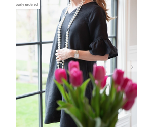 Crown Linen Designs Bethany Linen Dress Black - Medium