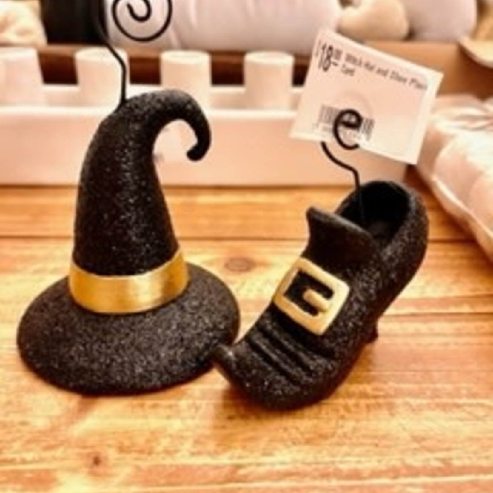 Bethany Lowe Designs Witch Hat and Shoe Place Card