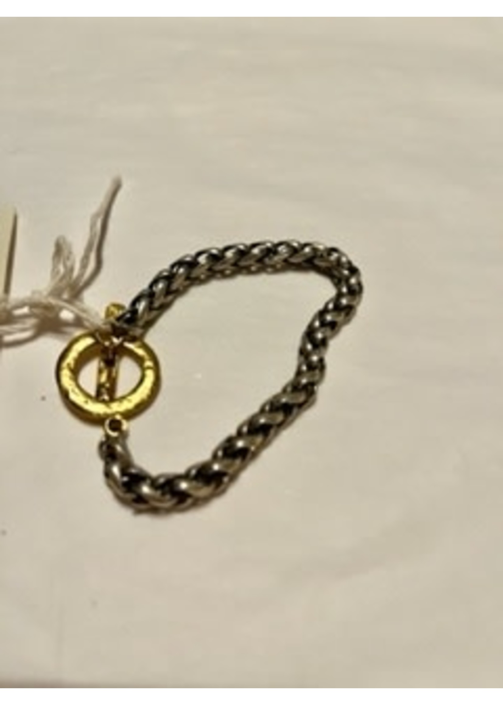 LJ Sonder Laken Bracelet Silver w/ Gold Toggle Closure