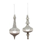 Melrose Silver and Gray Drop Ornament