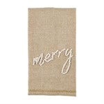Mud Pie Merry Gold Chambray Knot Towel