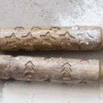 Creative Co-Op 14"L x 1-3/4"W Hand-Carved Mango Wood Rolling Pin, 2 Styles Star or Tree