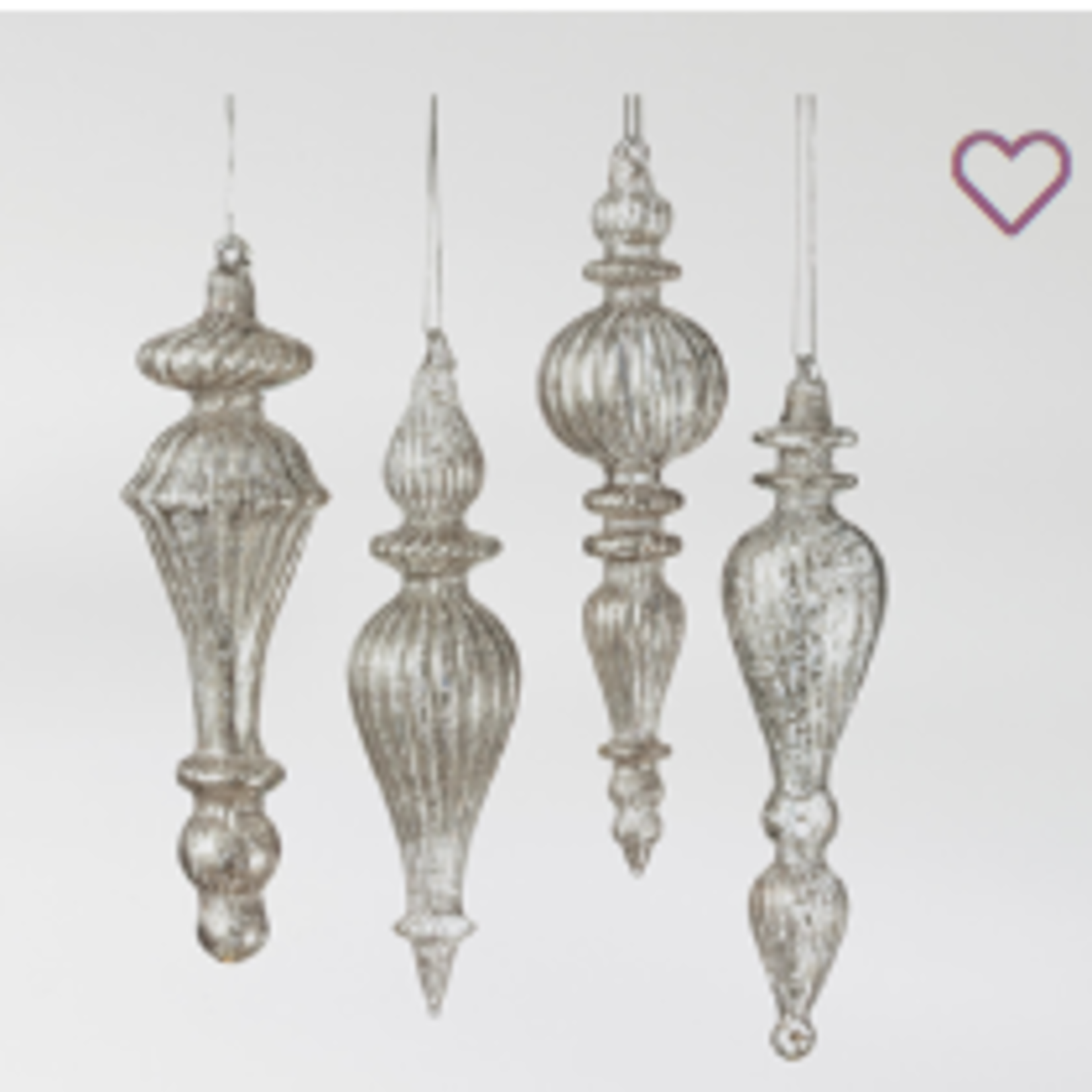Sullivans Drop Ornament / Glass Asst. 4 Styles (choose style)