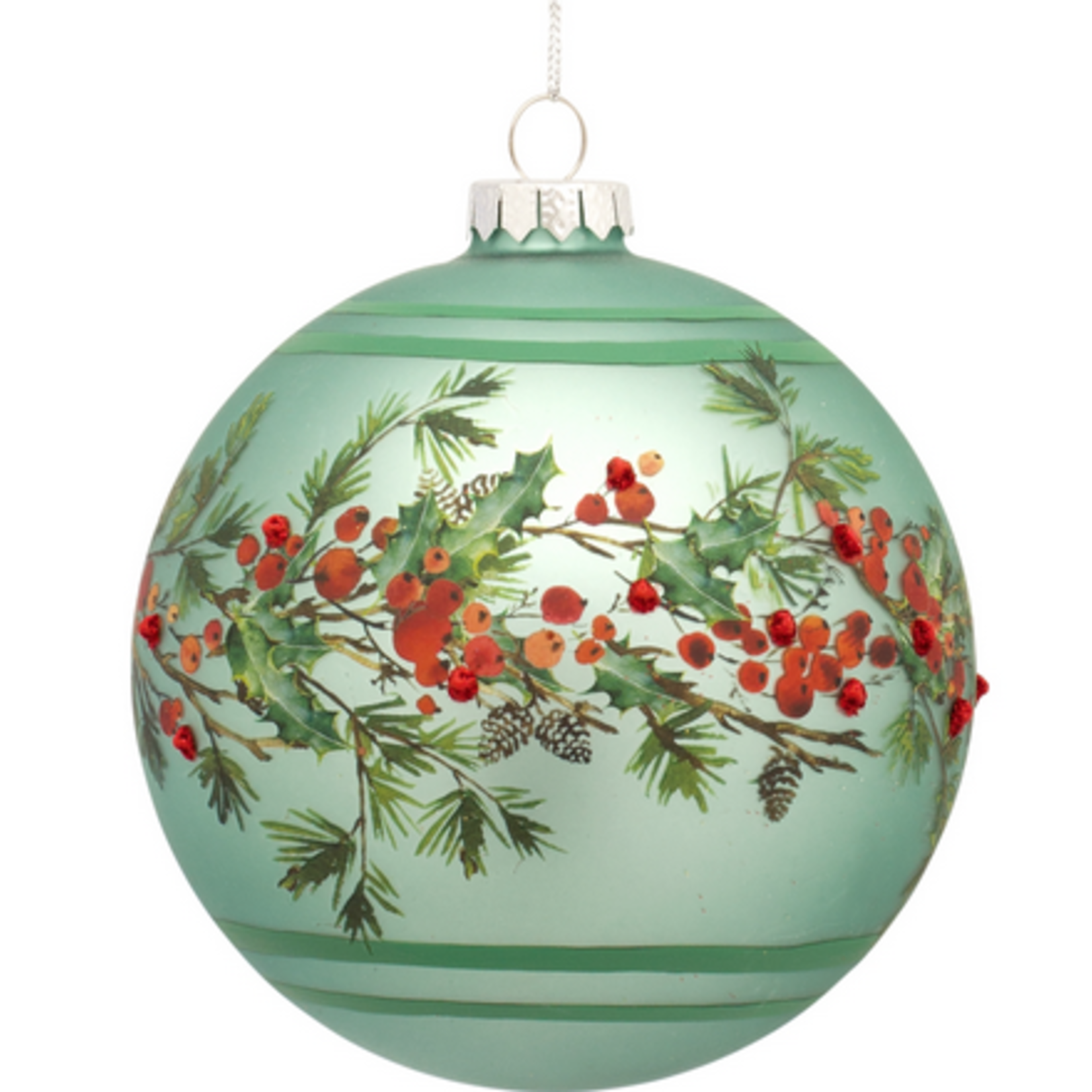 Melrose 5" Green/Red Bird Ornament