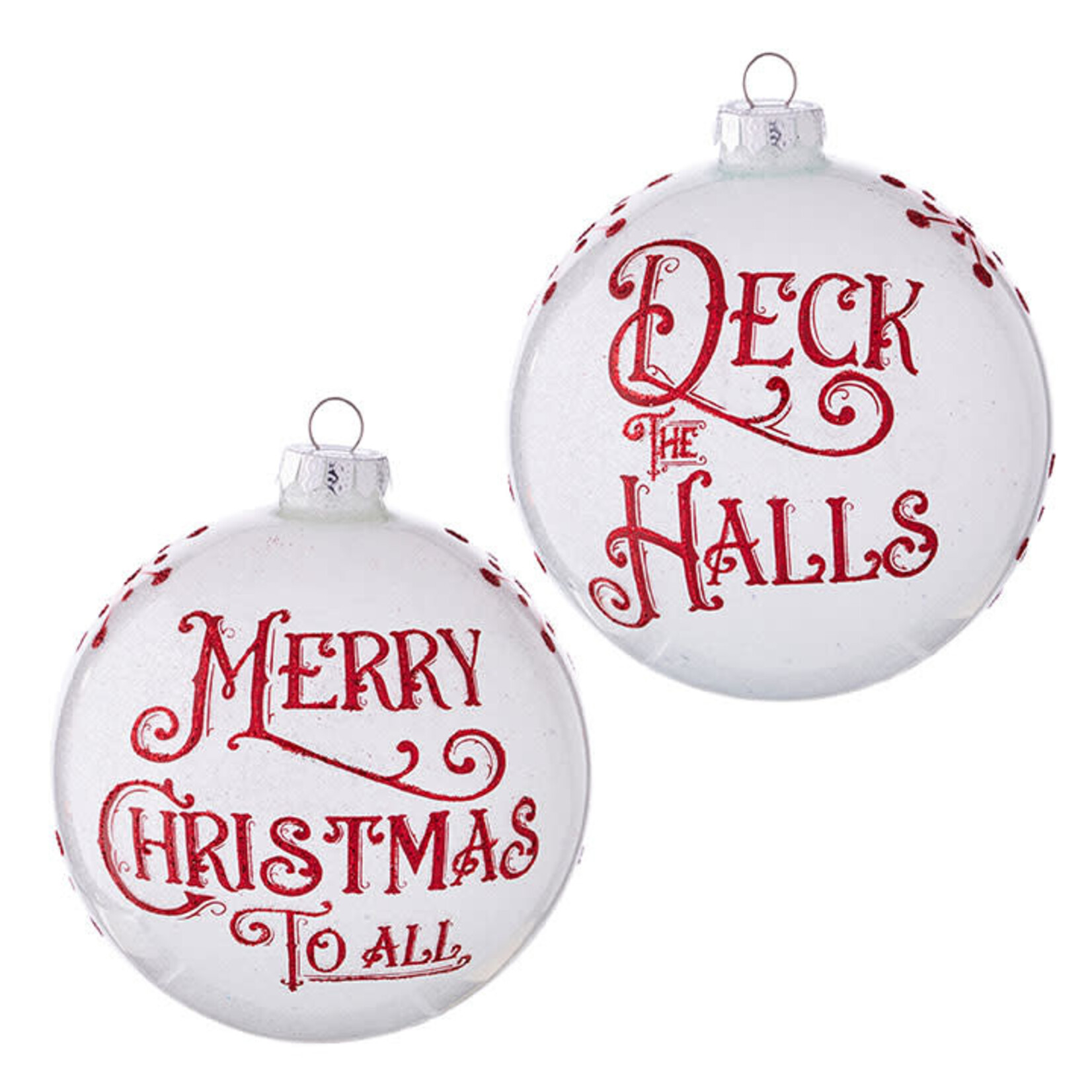 Raz Imports 5" Holiday Message Ball Ornament (choose style)