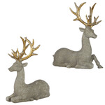 Melrose 8.5" Gray and Gold Textured Deer Set