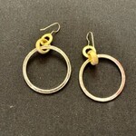 LJ Sonder Amanda Silver circle earrings with gold connectors