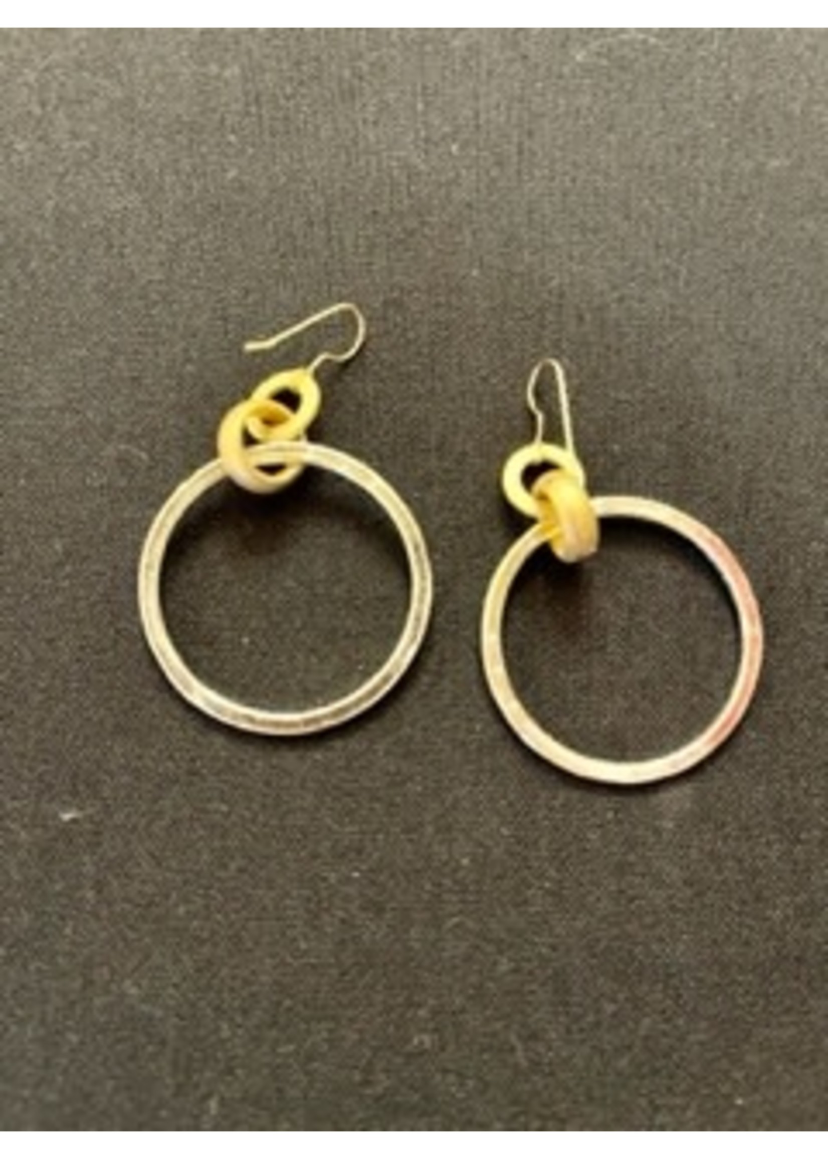 LJ Sonder Amanda Silver circle earrings with gold connectors