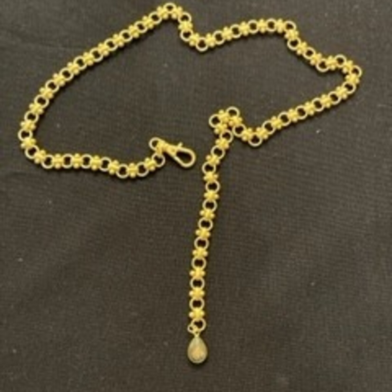 LJ Sonder Luxe Specialty Matte Gold Chain Necklace Labradorite