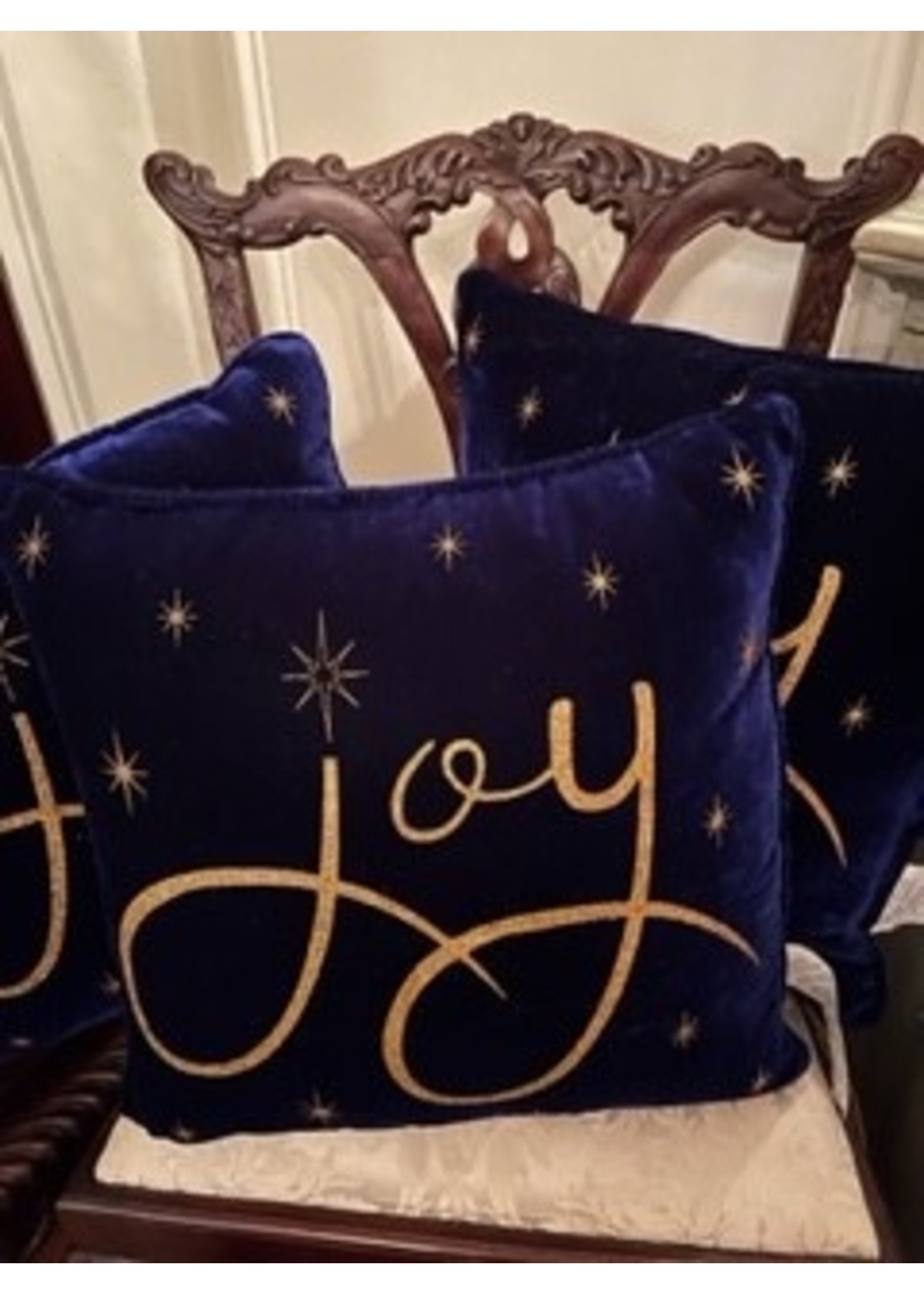 Melrose Blue Velvet Joy Pillow