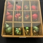 Creative Co-Op Box of 2" Red & Green Mercury Glass Ornaments