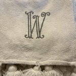 Mud Pie Initial White Throw - W