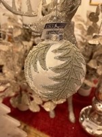 Sullivans White Ball Ornament with Silver Trees