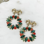 Prep Obsessed Jeweled Wreath Dangle Earrings
