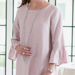 Crown Linen Designs Bella Linen Top Dusty Pink S