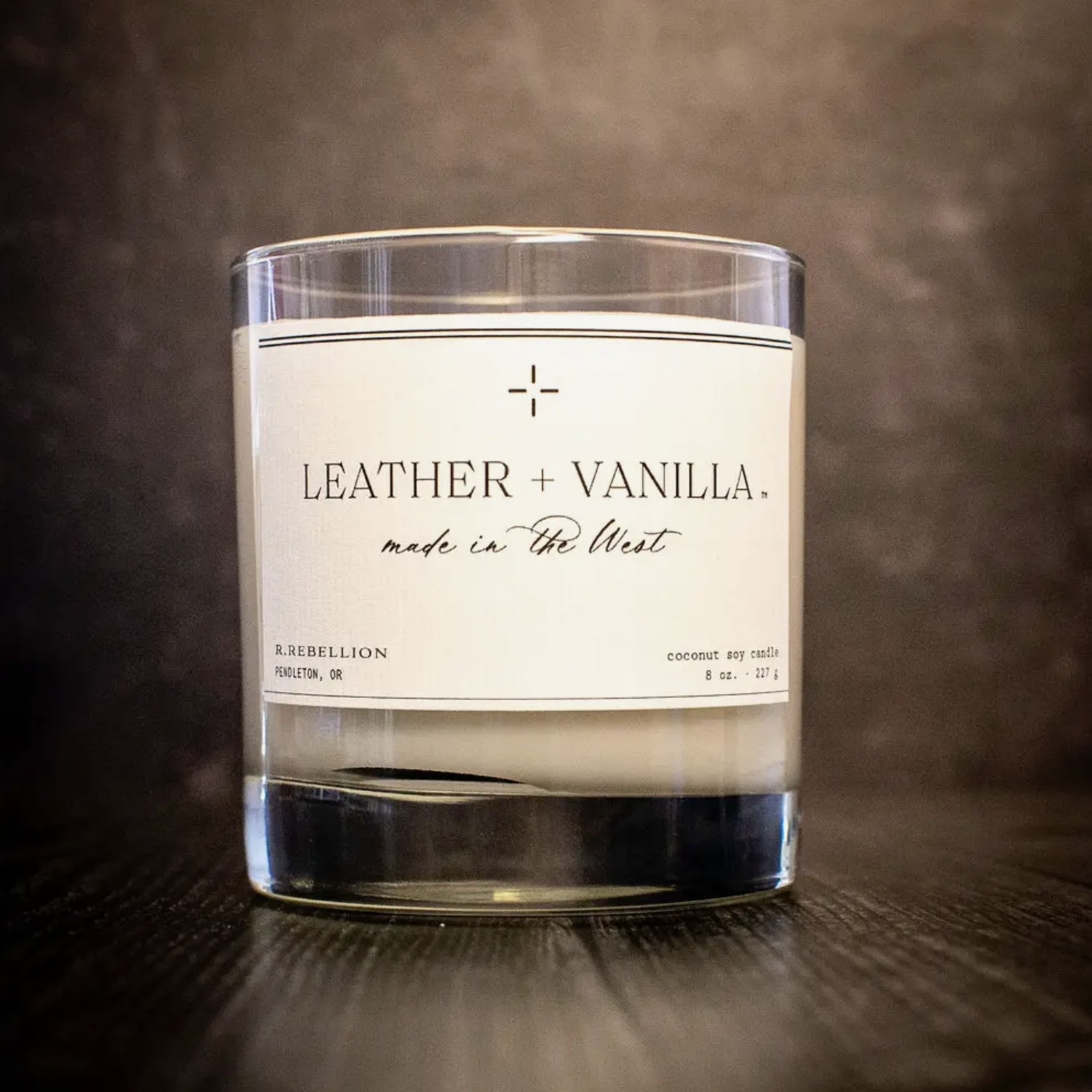 R. Rebellion Leather + Vanilla Candle 8 oz.