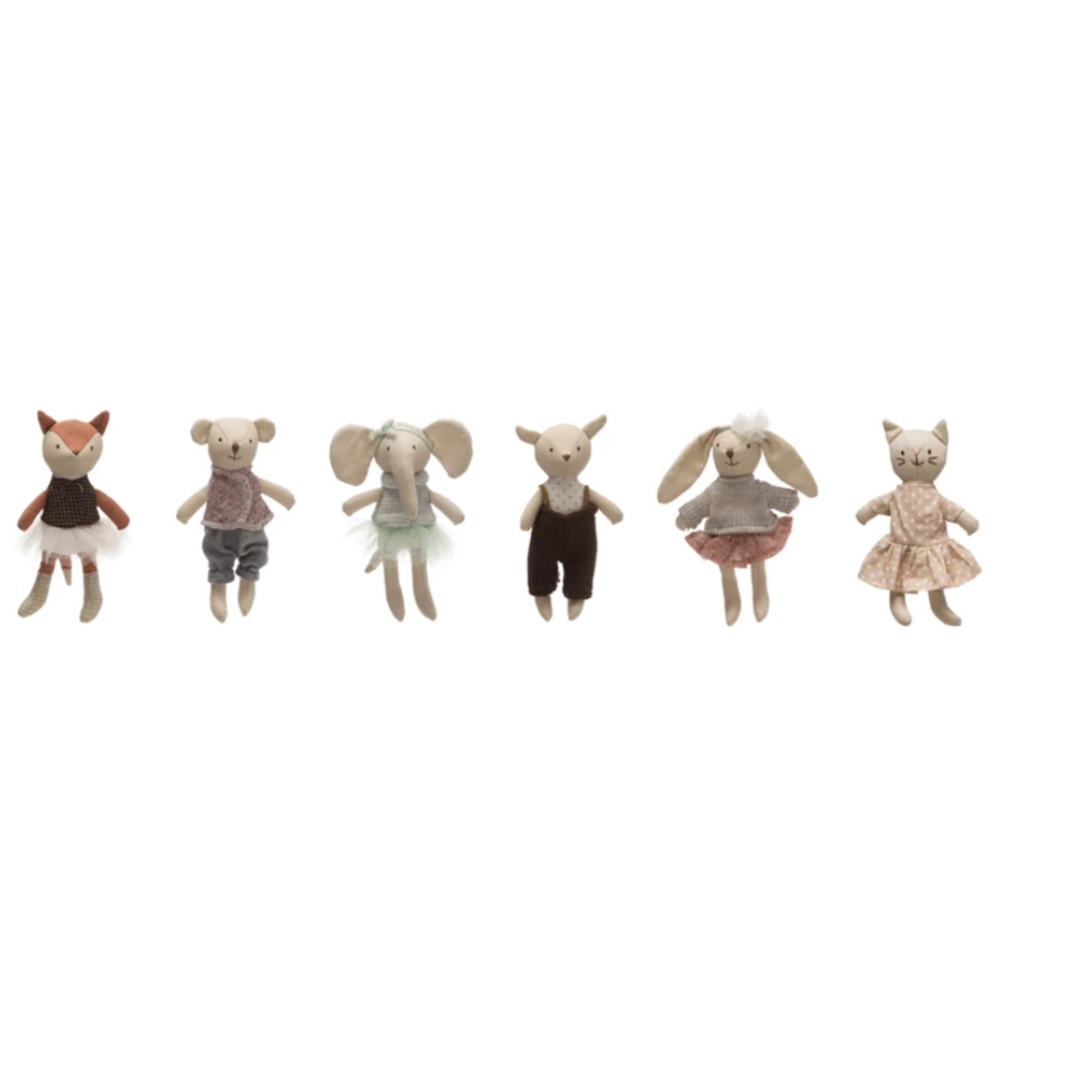 Creative Co-Op Cotton Linen Mini Animal Assorted (Choose style) Sold Individually Fox, Elephant, Bear