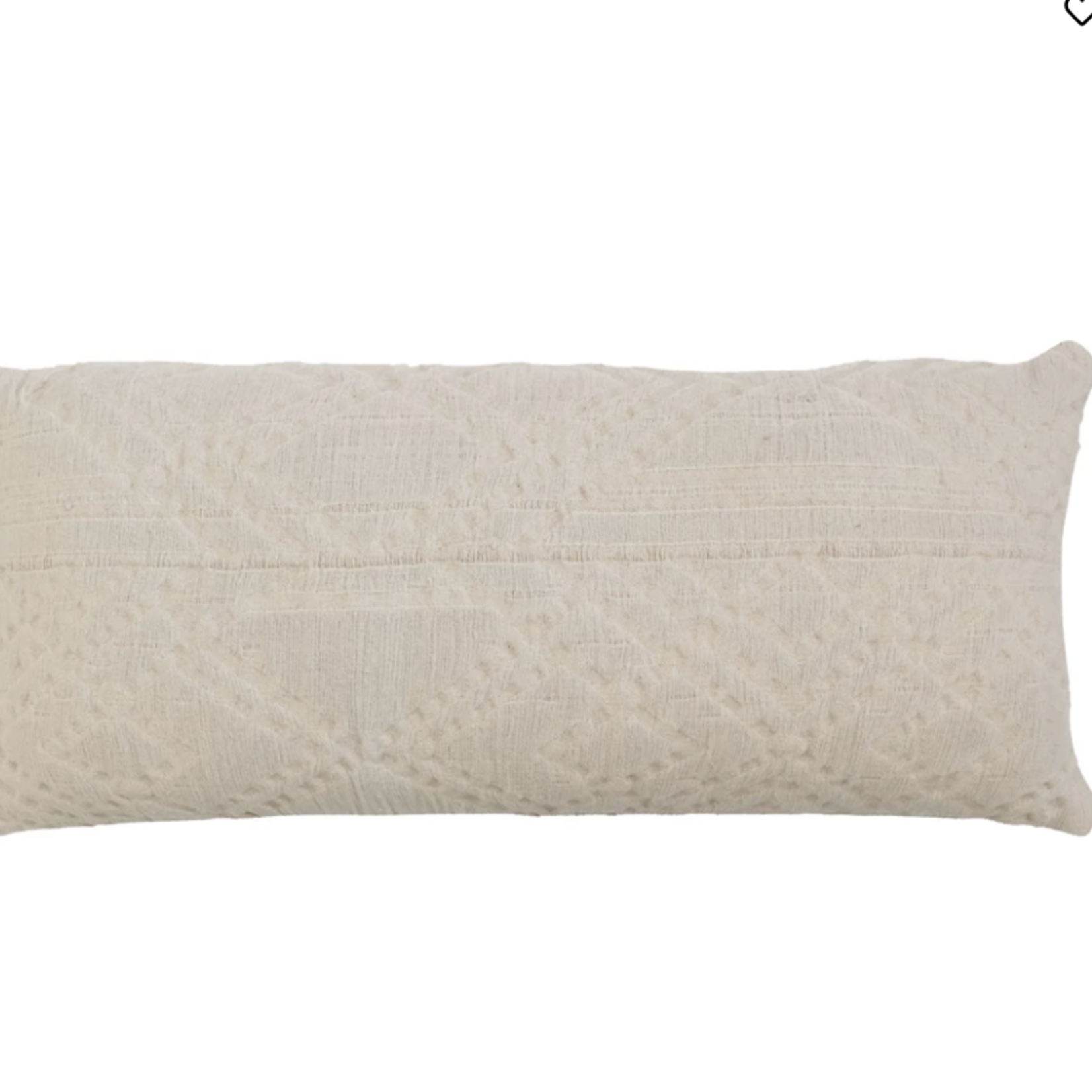 Creative Co-Op 36" x 16" Woven Cotton Jacquard Lumbar Pillow