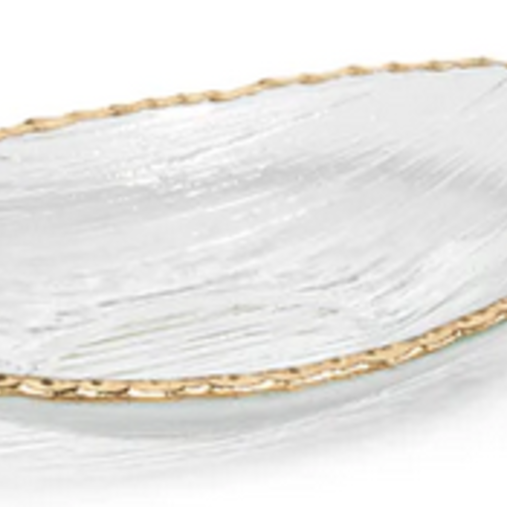Zodax Clear Textured Bowl with Jagged Gold Rim Large