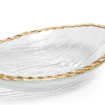 Zodax Clear Textured Bowl with Jagged Gold Rim - Small