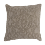 Creative Co-Op 18" Woven Cotton Chenille Jacquard Pillow, Taupe