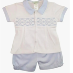 Baby Threads Hand Smocked Pima Cotton 2 Pc  Boy