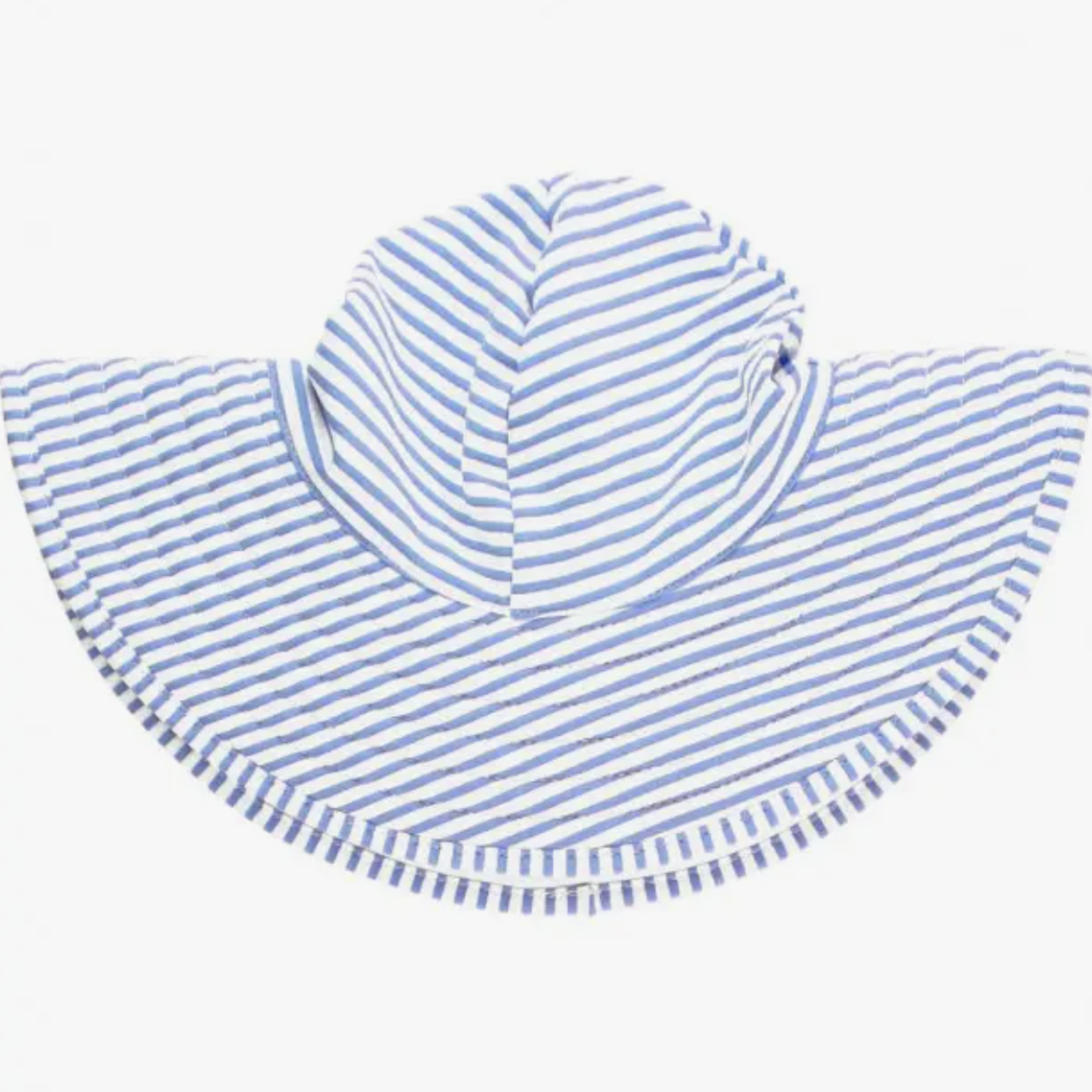 Ruffle Butts Periwinkle Blue Seersucker Swim Hat  0-12m