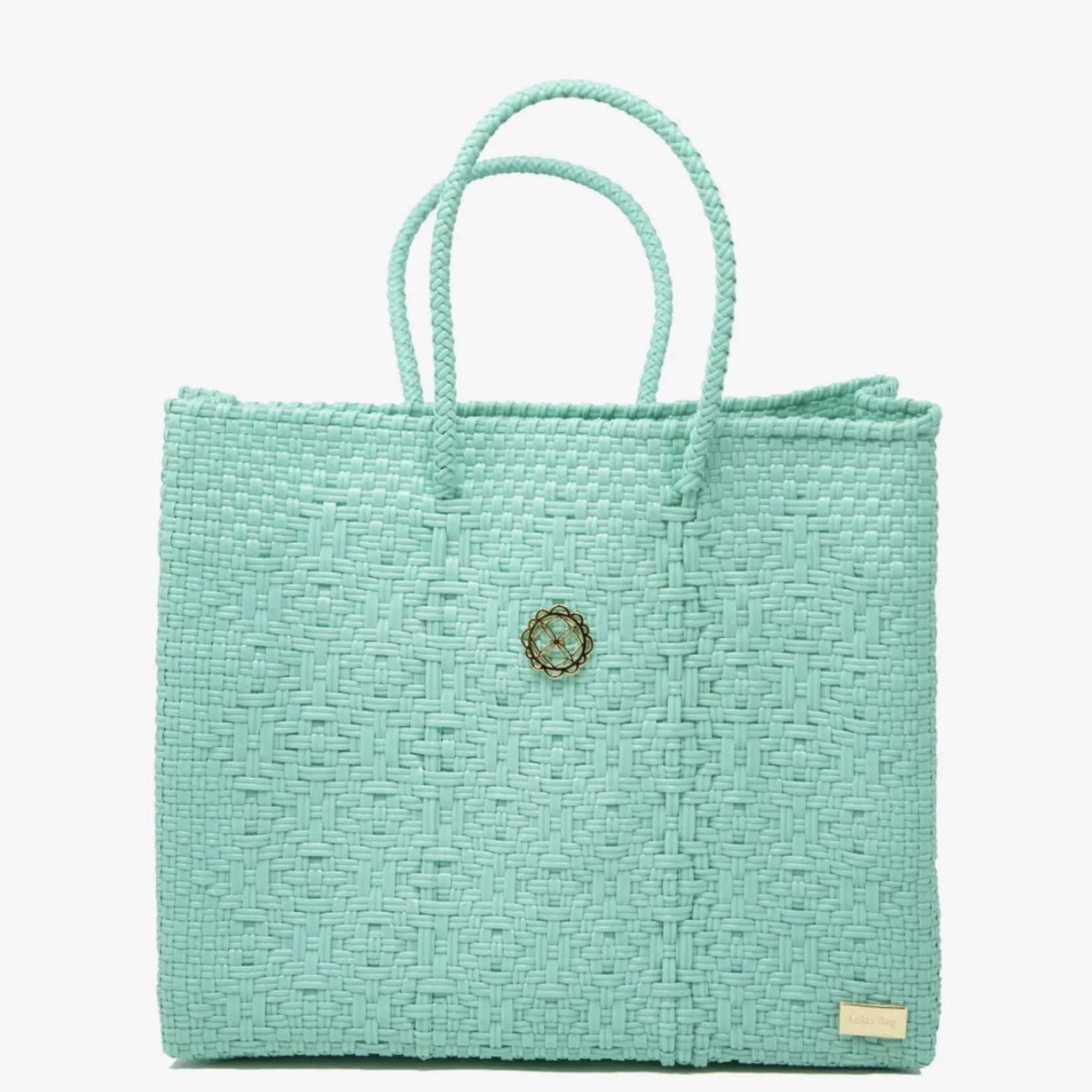 Lola's Bag Small Aqua Green Tote Bag