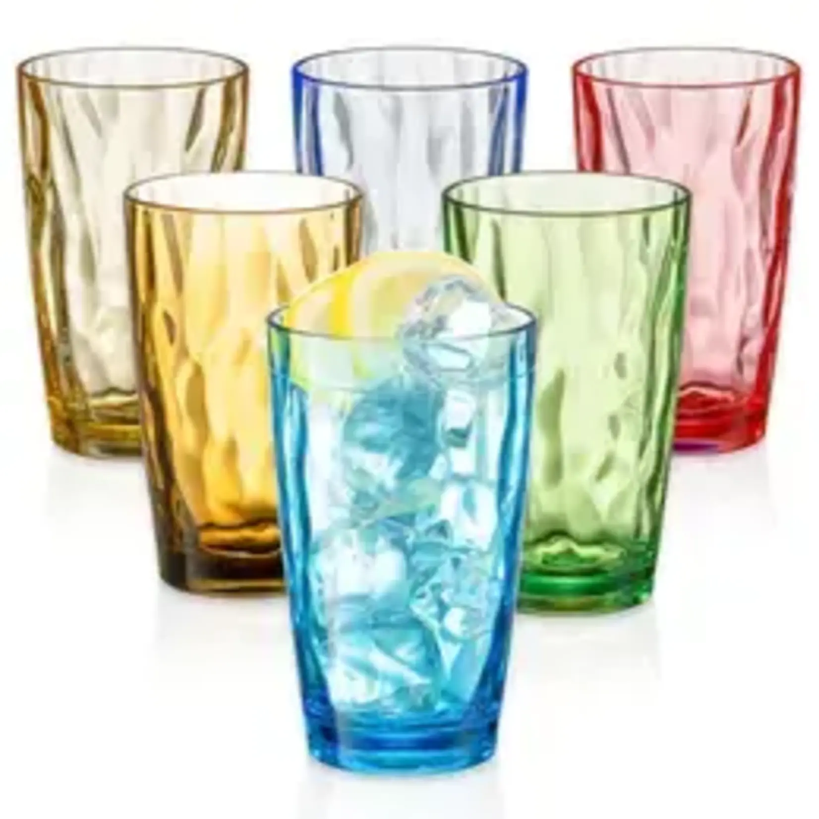 Alpine Set/6 Multi-Color Plastic Drinking Glass 16 oz.