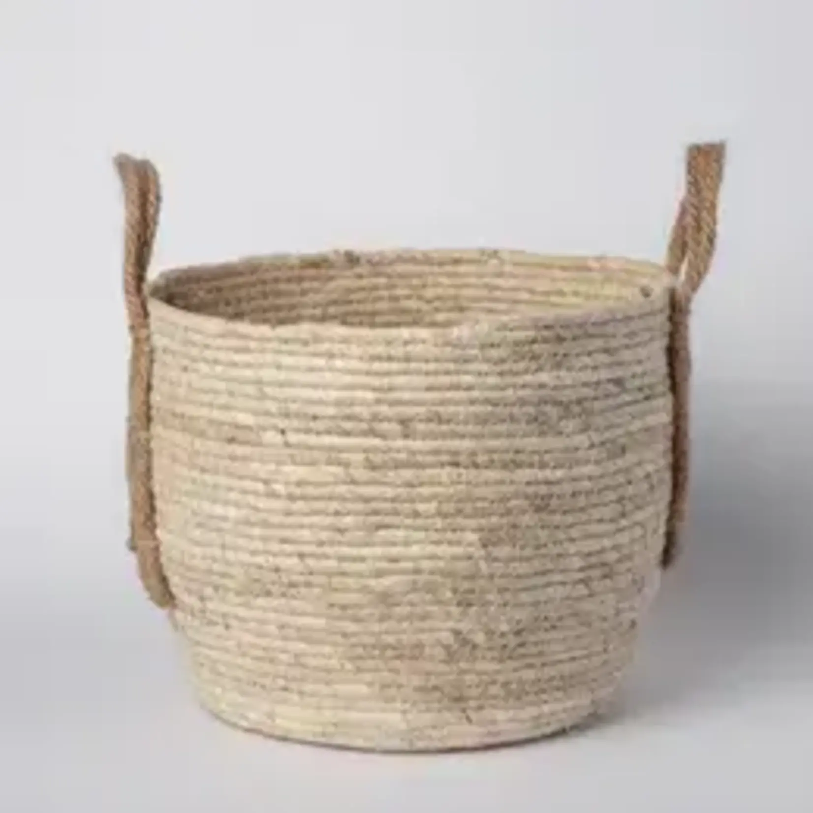 Porto Boutique Seagrass Basket with Handles Large 10.5" H, 12" D